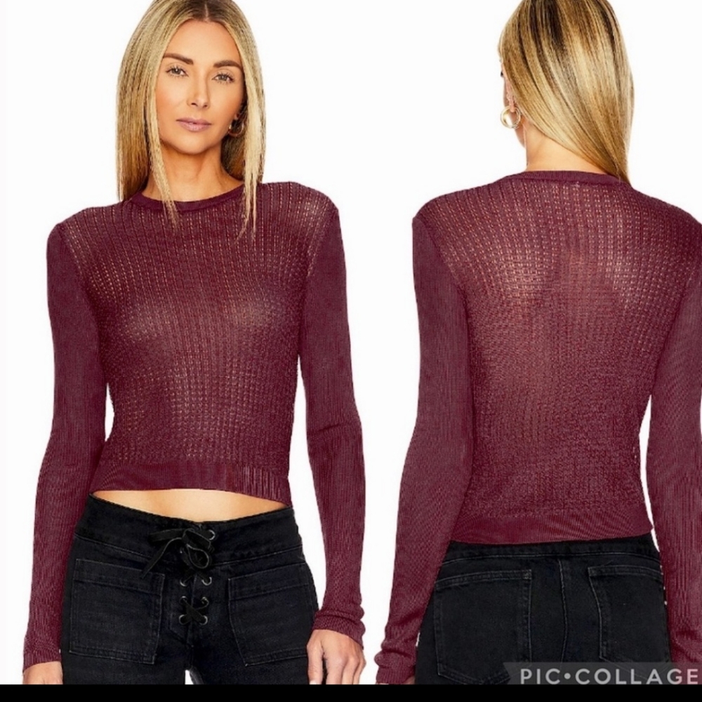 Free People H20 Crew Pullover in Raw Garnet Size Large - Picture 10 of 10